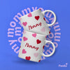 Caneca personalizada com o nome "Mommy", presente com coração para mãe, chávena de cerâmica personalizada, presente de aniversário para a mãe, caneca de café especial para mãe